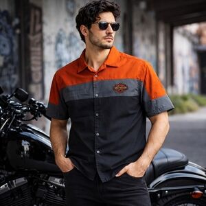 Harley-Davidson 99080-20VM Shirt XL Black Orange 2022 Bikercore